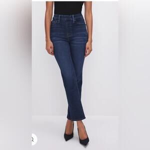 NWT Good American Dark Blue Straight Leg Jeans Sz M Fits S